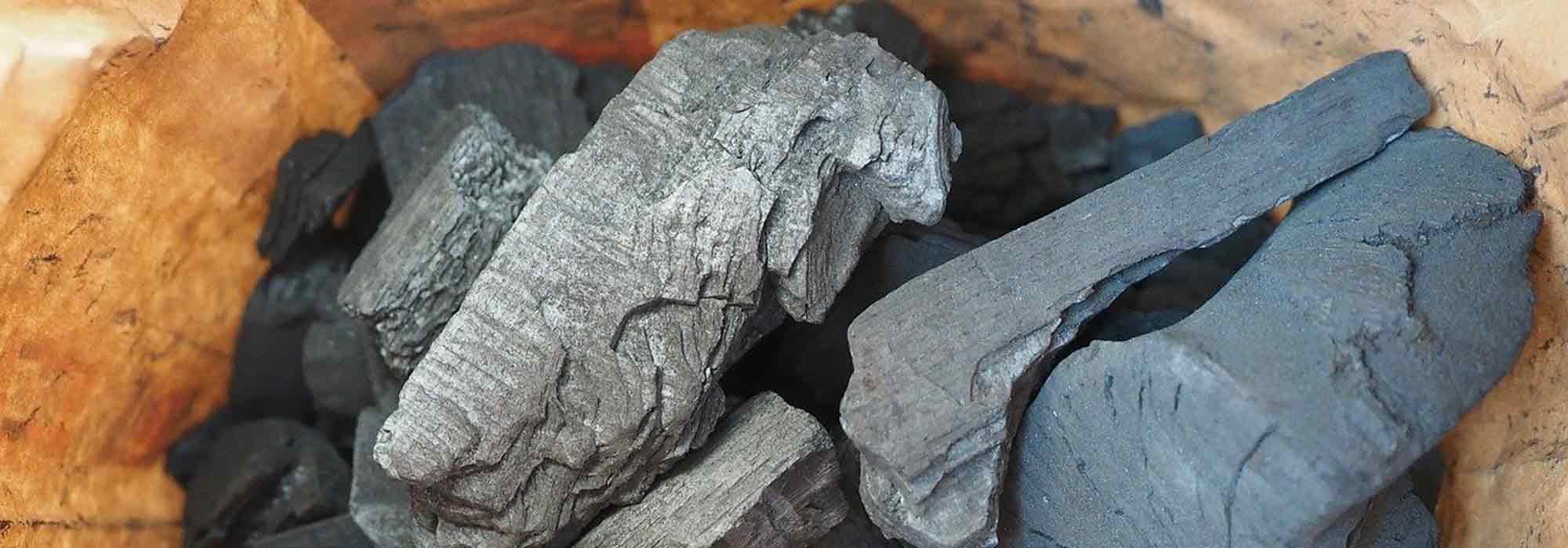 Charcoal in the garden