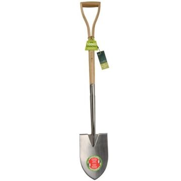 Pointed planting spade by Burgon & Ball handle - RHS range