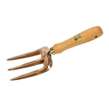 Three-pronged hand fork in copper, Vega model, PKS Bronze range