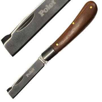 Stainless steel grafting knife with an ash handle by Polet