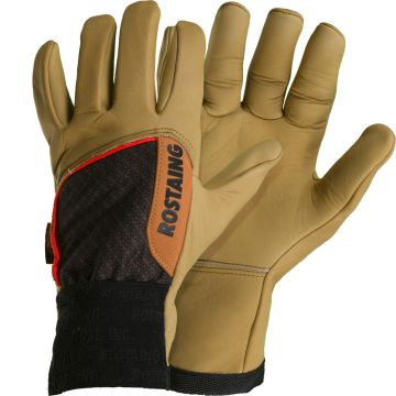 Brown Rostaing Gloves with Leather Palm for Heavy work and Pruning