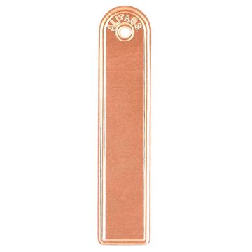 Copper hanging tag 10 x 2.2 cm - sold in packs of 5