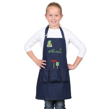 Garden apron for children in denim blue, size 6-8 years old, 100% Cotton