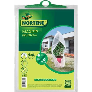 White winter cover for  plant and pot with zip 100g/m² 2 m (7ft) x 0.50 m (2ft).