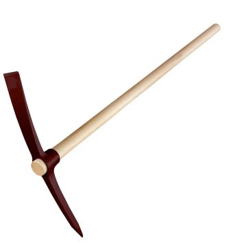 Terracotta pickaxe with wooden handle, Leborgne brand