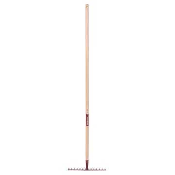 Leborgne Terracotta 14-tine Forged Rake with Wooden Handle