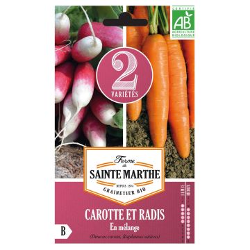 Radish and Carrot Mix (De 18 Jours, Nantes 2) - Ferme de Sainte Marthe Seeds