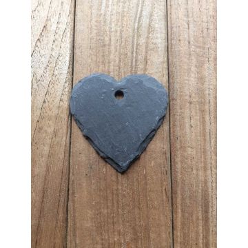 Slate heart-shaped hanging label