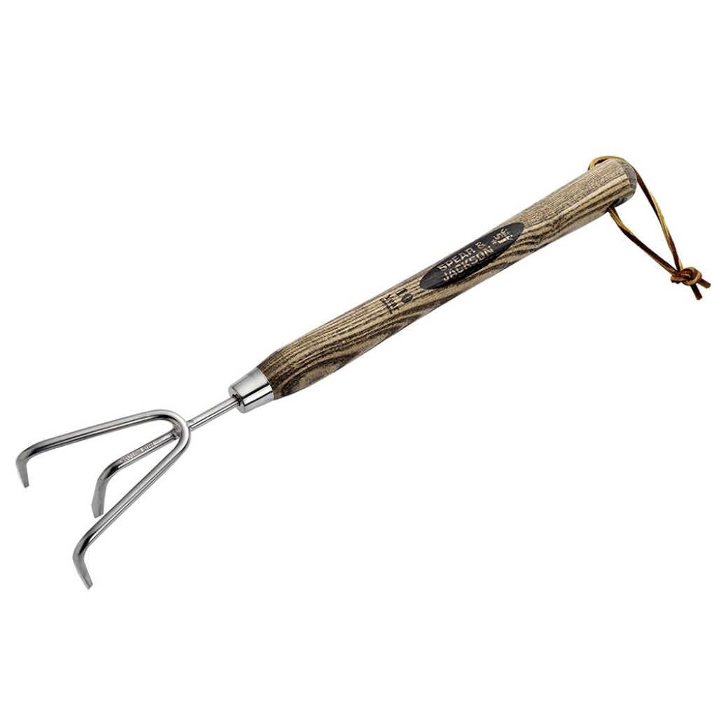Traditional 3-tine cultivator in stainless steel by Spear & Jackson