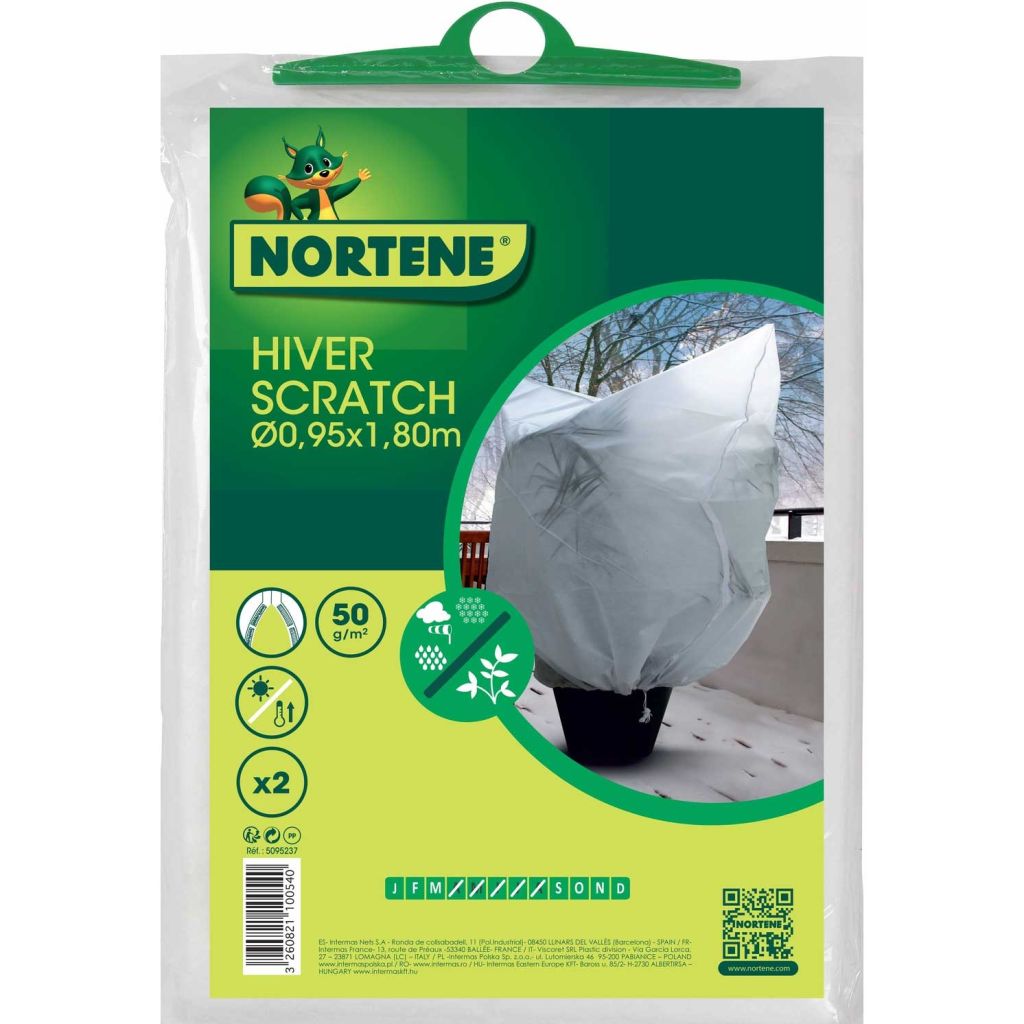 Winter cover with velcro fastening 50g/m² Ø 1.25 m x 2 m x 1.80 m - pack of 2