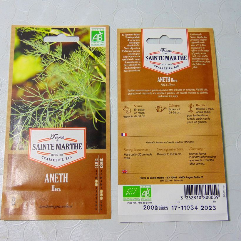 Example of Hera Organic Dill - Ferme de Sainte Marthe seeds specimen as delivered