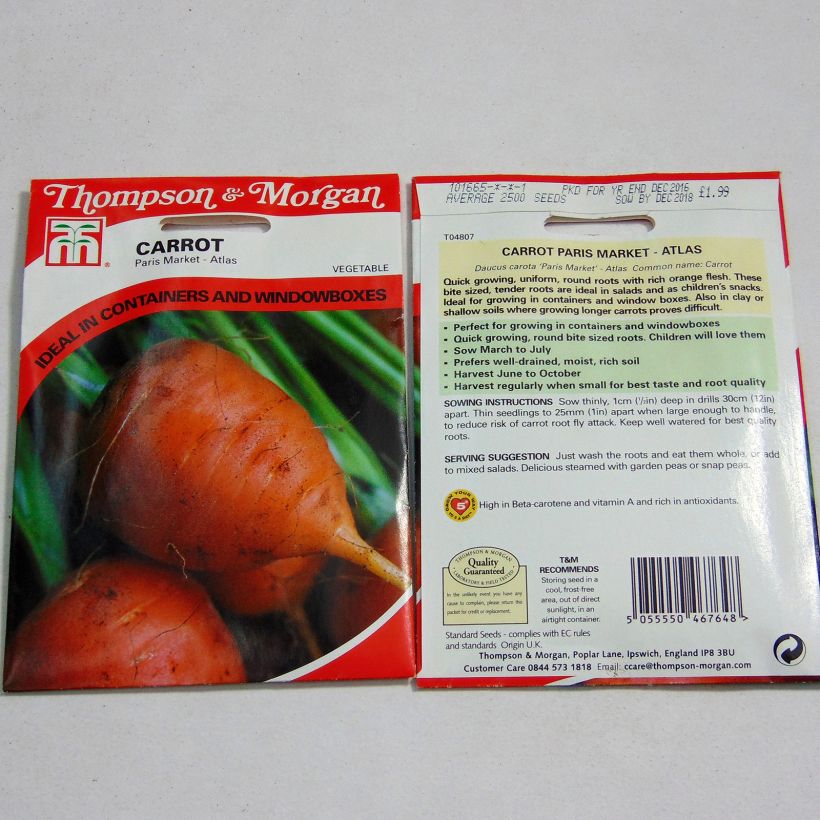 Example of Carrot Paris Market Atlas - Daucus carota specimen as delivered
