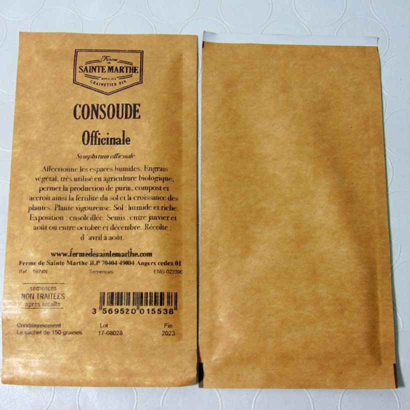 Example of Official Comfrey NT - Ferme de Sainte Marthe seeds specimen as delivered