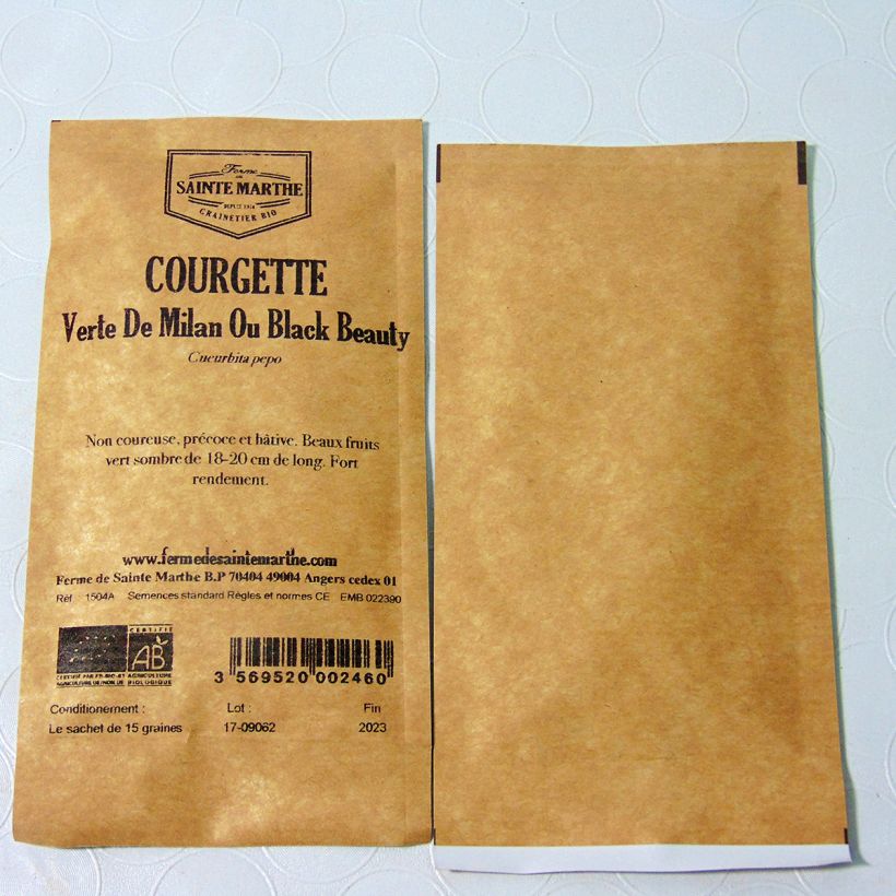 Example of Courgette Black Beauty - Ferme de Sainte Marthe Seeds specimen as delivered
