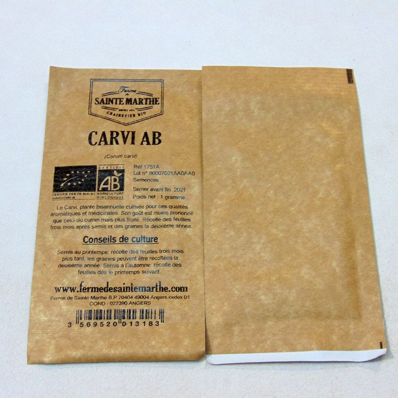 Example of Carum carvi - Ferme de Sainte Marthe Seeds specimen as delivered
