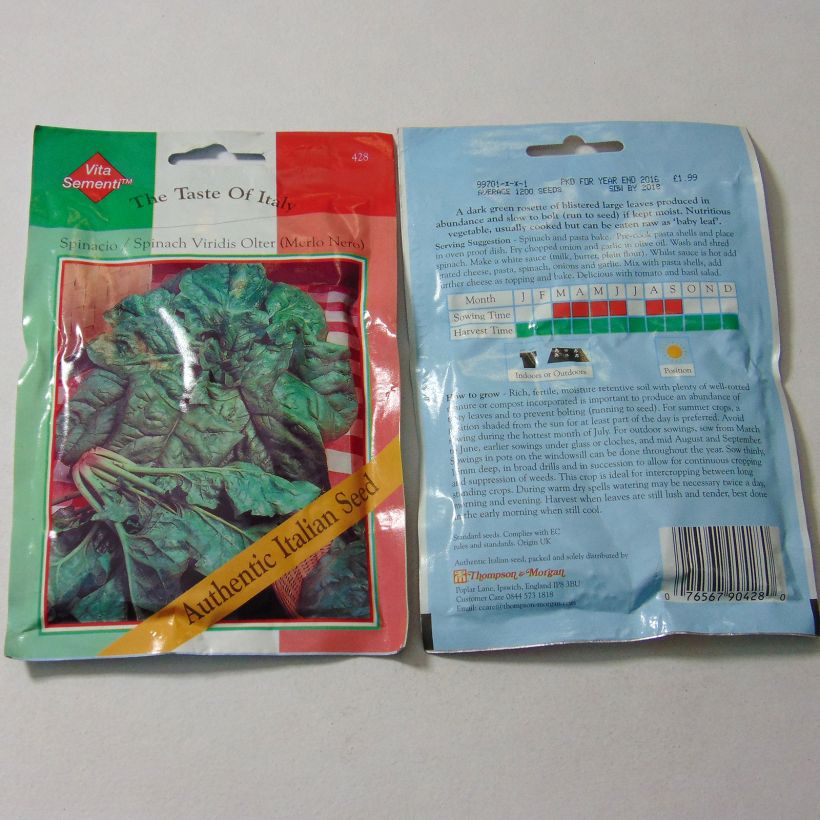 Example of Spinach Viridis specimen as delivered