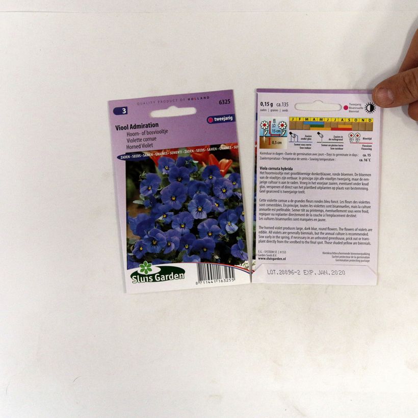 Example of Viola cornuta Admiration Seeds specimen as delivered