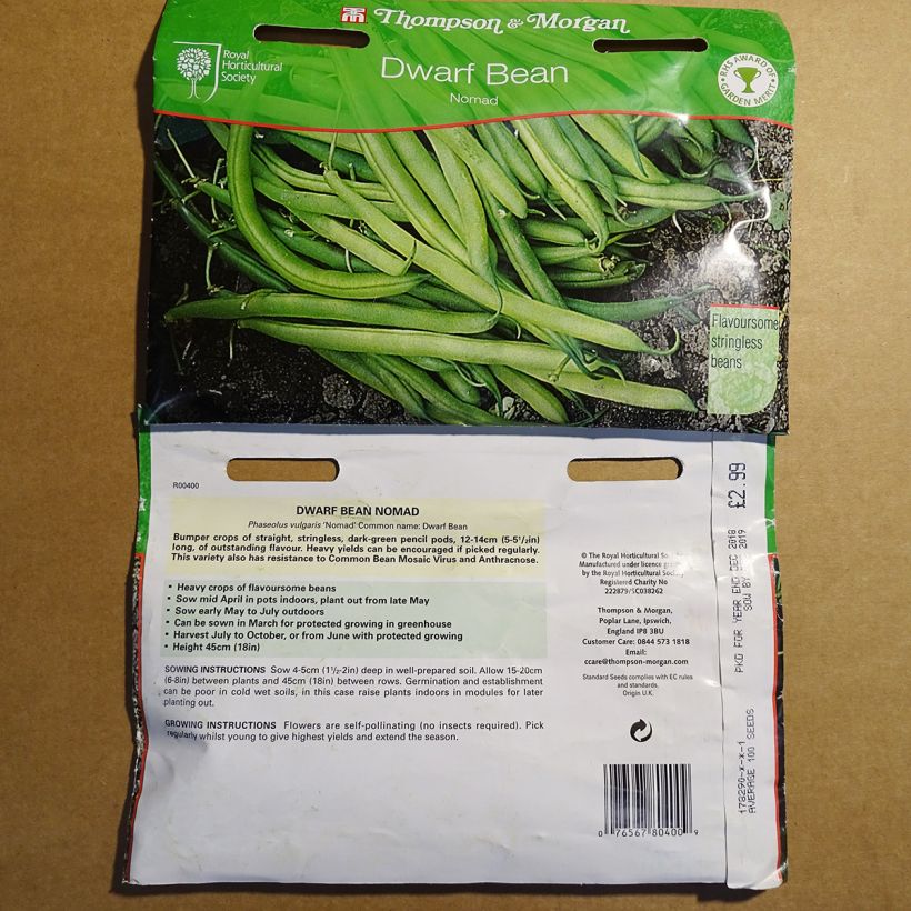 Example of Dwarf Bean with Net Nomad specimen as delivered