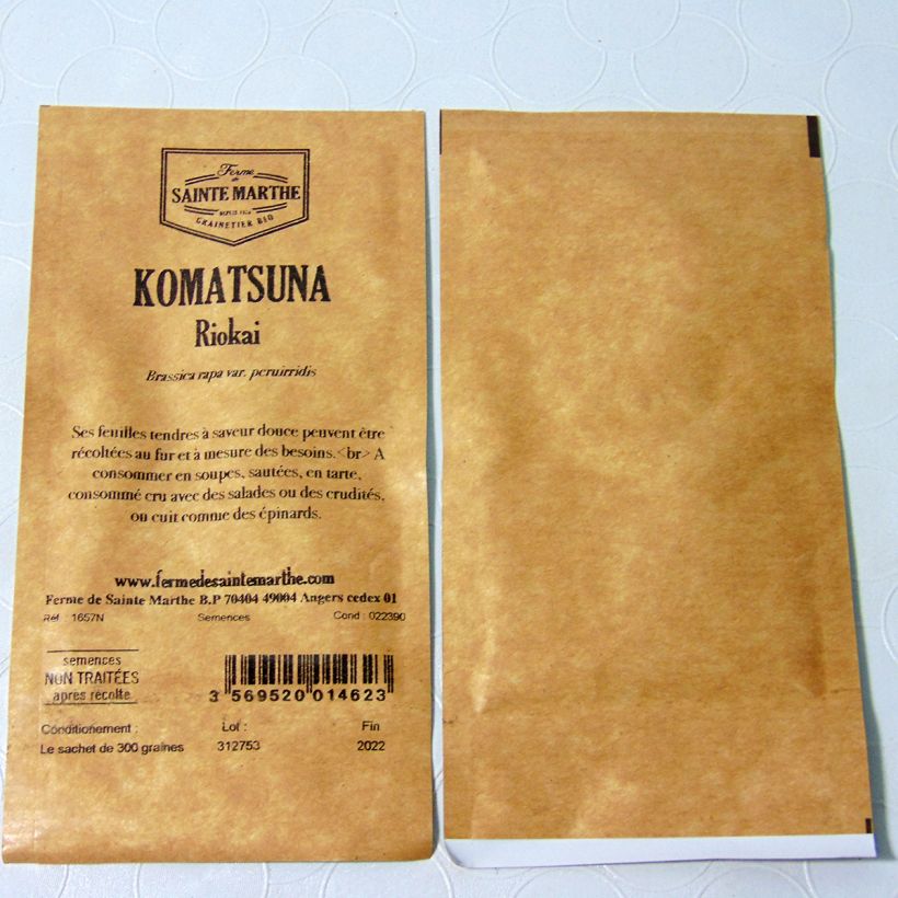 Example of Komatsuna Riokai - Ferme de Sainte Marthe untreated seeds specimen as delivered