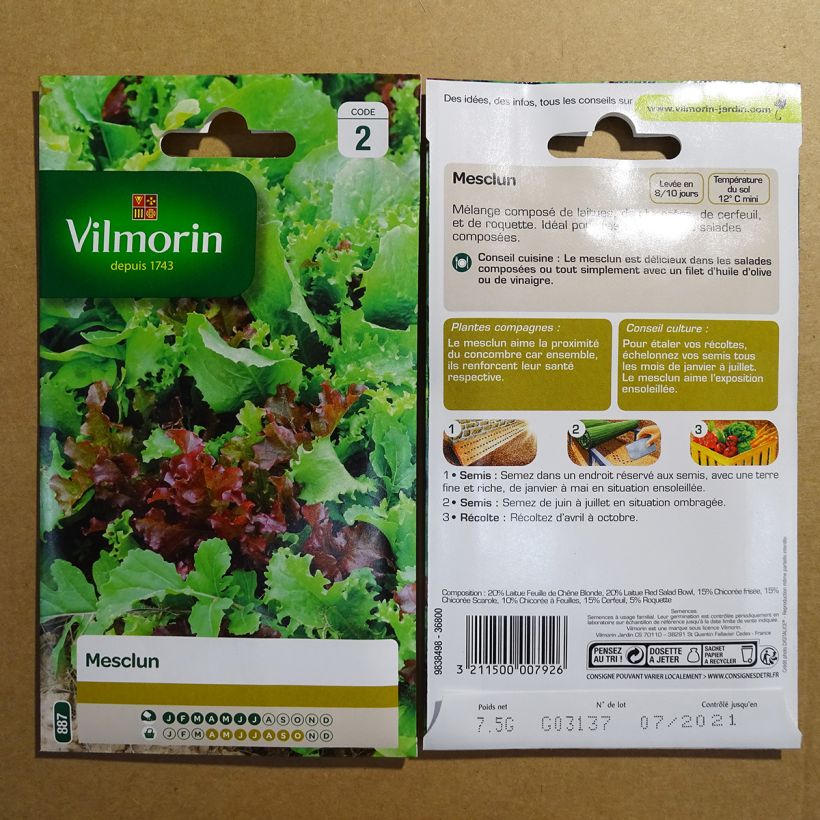Example of Mesclun - Vilmorin Seeds specimen as delivered