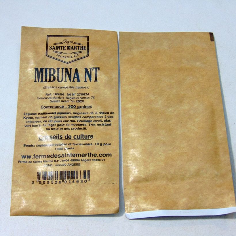 Example of Mibuna - Ferme de Ste Marthe untreated seeds specimen as delivered