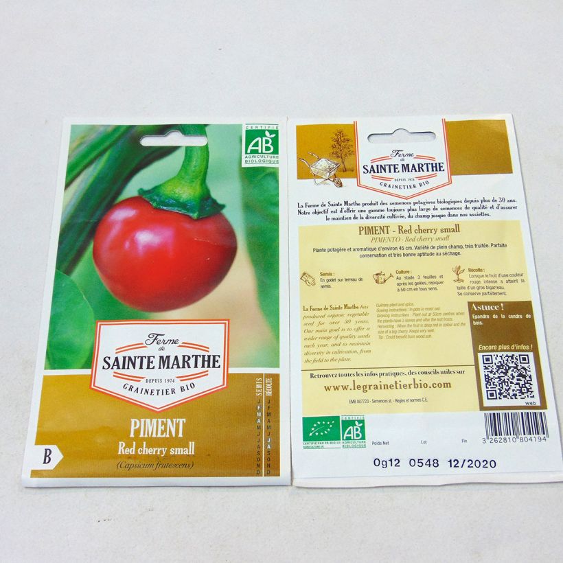 Example of Chilli Pepper Red Cherry - Ferme de Sainte Marthe Seeds specimen as delivered