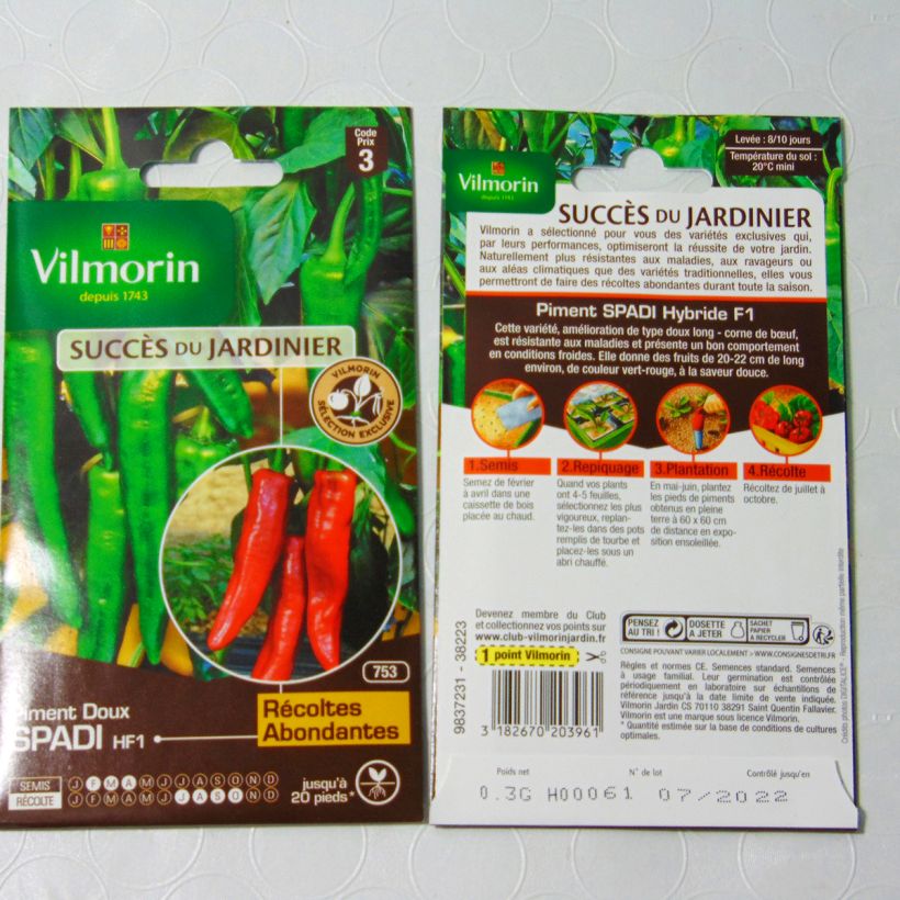 Example of Sweet Pepper Spadi F1 - Vilmorin Seeds specimen as delivered