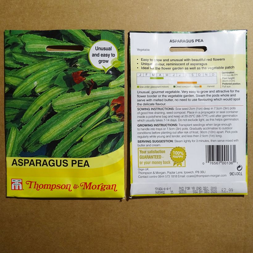 Example of Lotus tetragonolobus - Asparagus Pea specimen as delivered