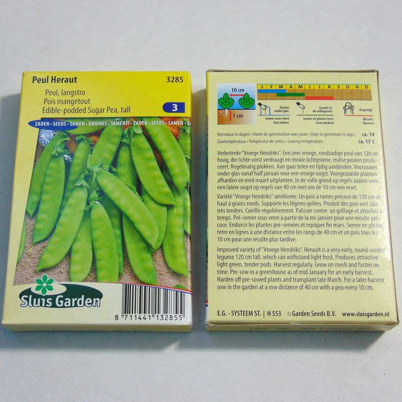 Example of Mangetout Pea Heraut specimen as delivered