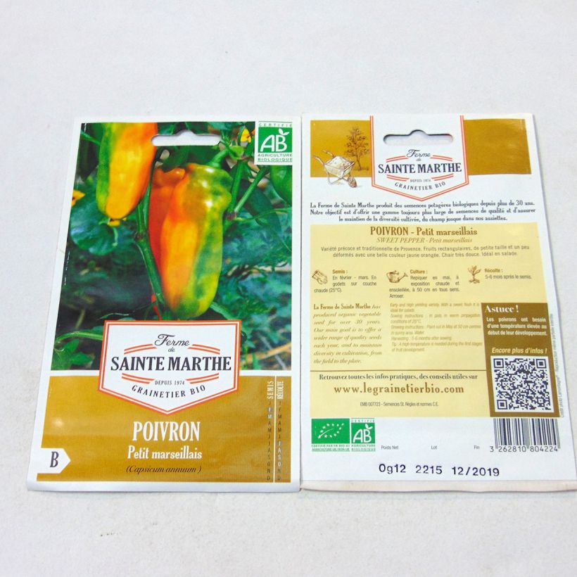 Example of Sweet Pepper Petit Marseillais - Ferme de Sainte Marthe Seeds specimen as delivered