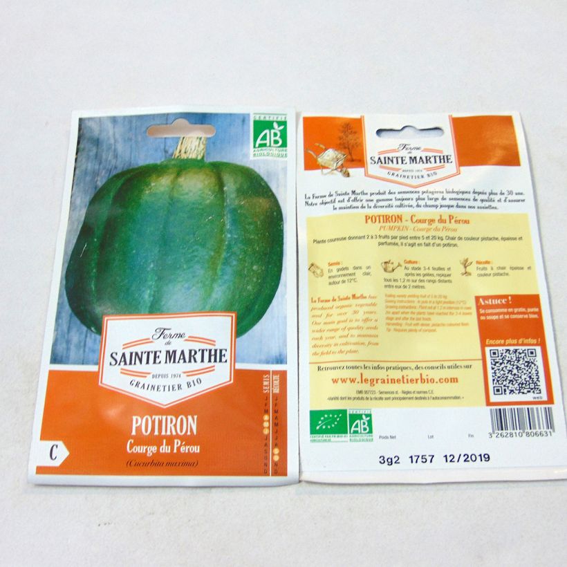 Example of Peruvian Squash - Ferme de Sainte Marthe Seeds specimen as delivered