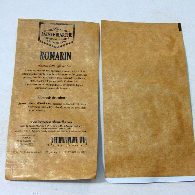 Example of Rosmarinus officinalis  - Organic Rosemary seeds specimen as delivered