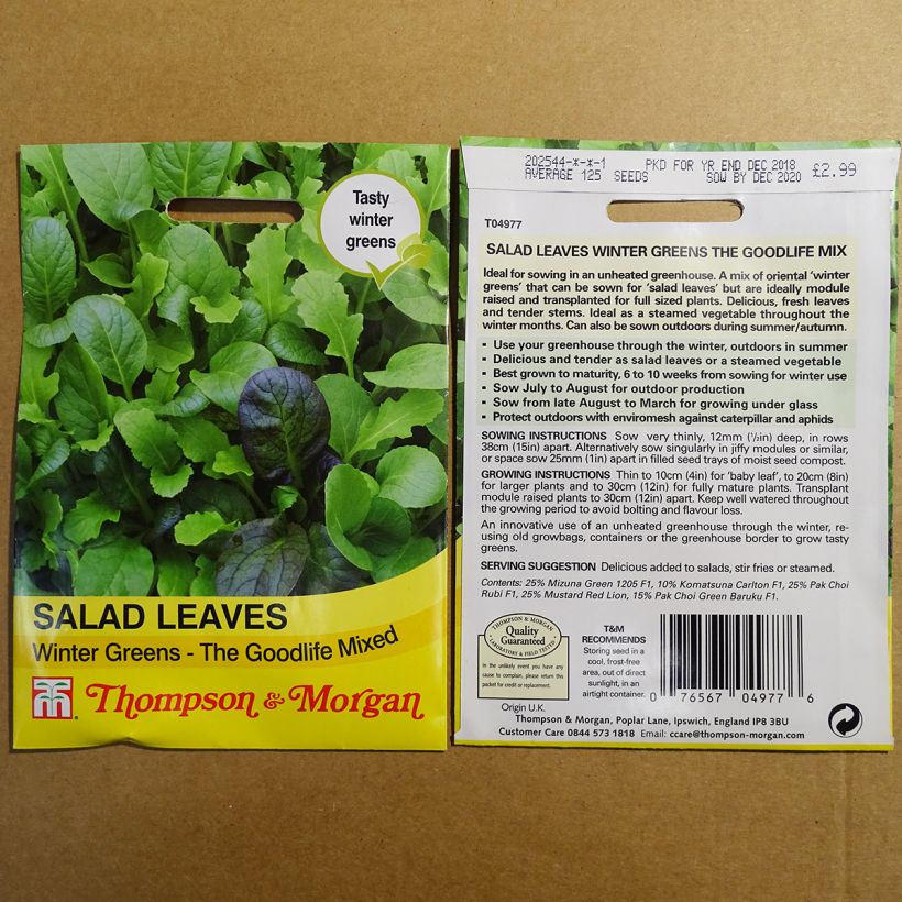 Example of Salad Leaves The Good Life Mix - Mesclun specimen as delivered