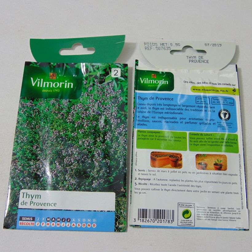 Example of Thymus vulgaris - Vilmorin seeds specimen as delivered