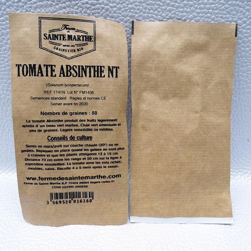 Example of Tomato Absinthe  - Ferme de Sainte Marthe seeds specimen as delivered