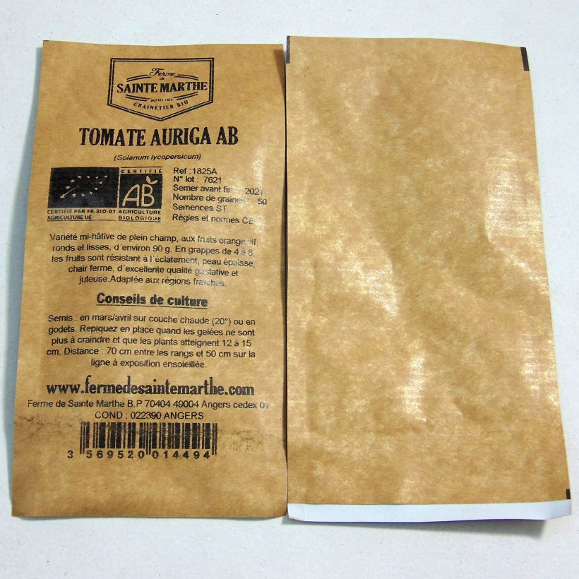 Example of Tomato Auriga Bio - Ferme de Sainte Marthe seeds specimen as delivered