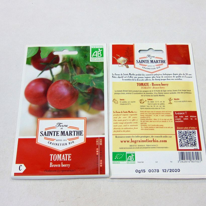 Example of Tomato Brown Berry - Ferme de Sainte Marthe seeds specimen as delivered