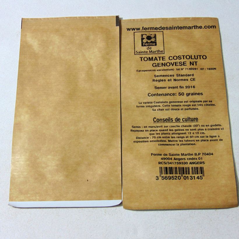 Example of Tomato Costoluto Genovese - Ferme de Sainte Marthe seeds specimen as delivered