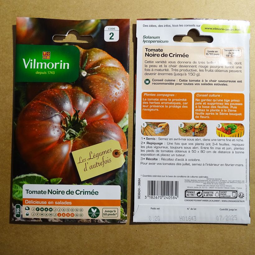 Example of Black Krim Tomato - Vilmorin Seeds specimen as delivered