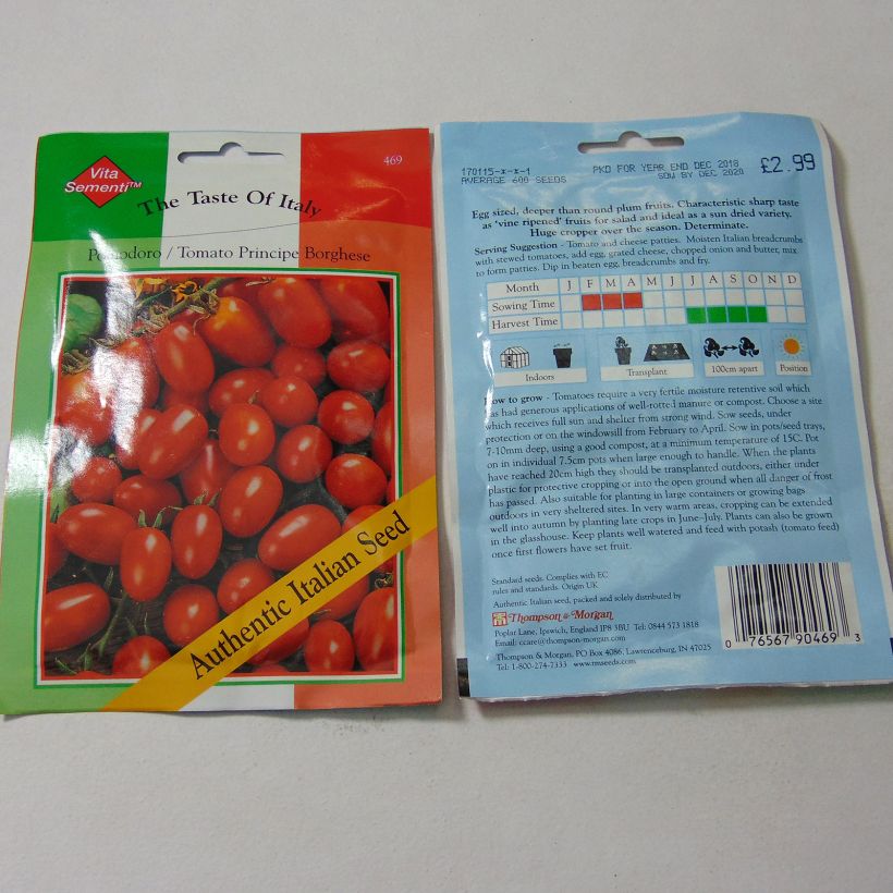 Example of Tomato Prince Borghese specimen as delivered