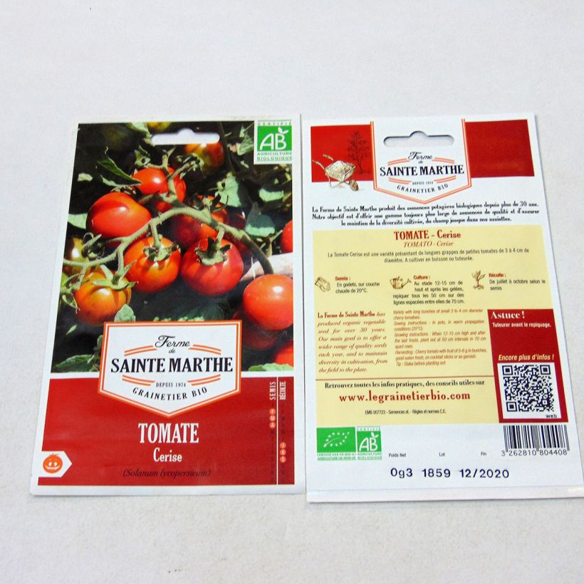 Example of Cherry Tomato - Ferme de Sainte Marthe seeds specimen as delivered