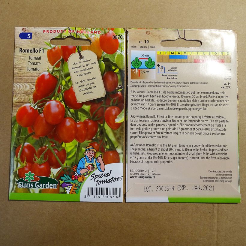 Example of Tomato Romello F1 specimen as delivered