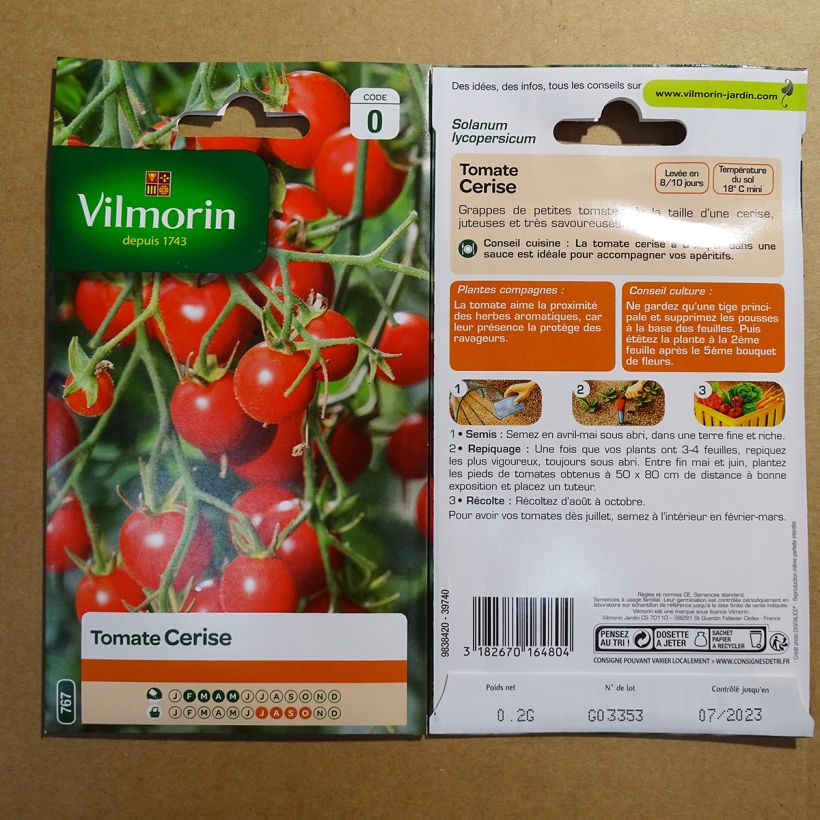 Example of Cherry Tomato - Vilmorin seeds specimen as delivered