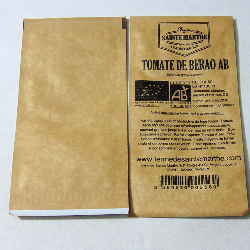 Example of Berao Organic Tomato - Ferme de Sainte Marthe seeds specimen as delivered
