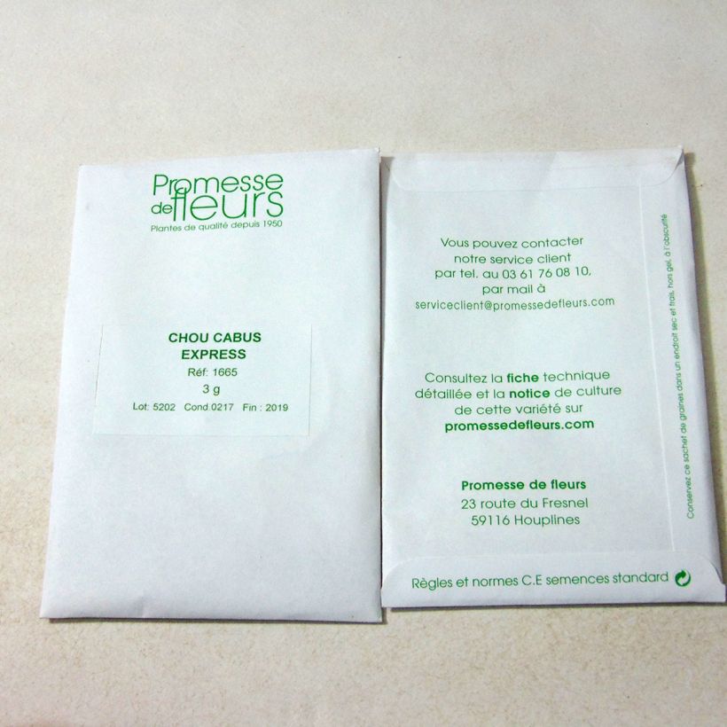 Example of Cabbage Express - Brassica oleracea capitata per pack of 600 seeds approximately (3g) specimen as delivered