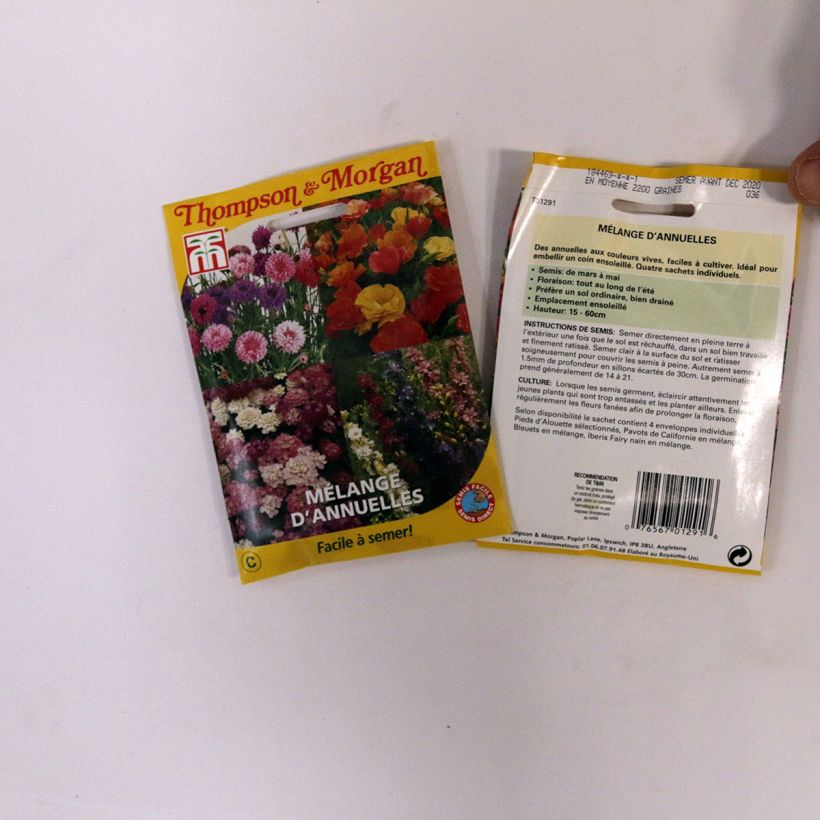 Example of Mix of annuals Seeds - Easy Annuals Fairy Mixed per 2 g seed pack specimen as delivered