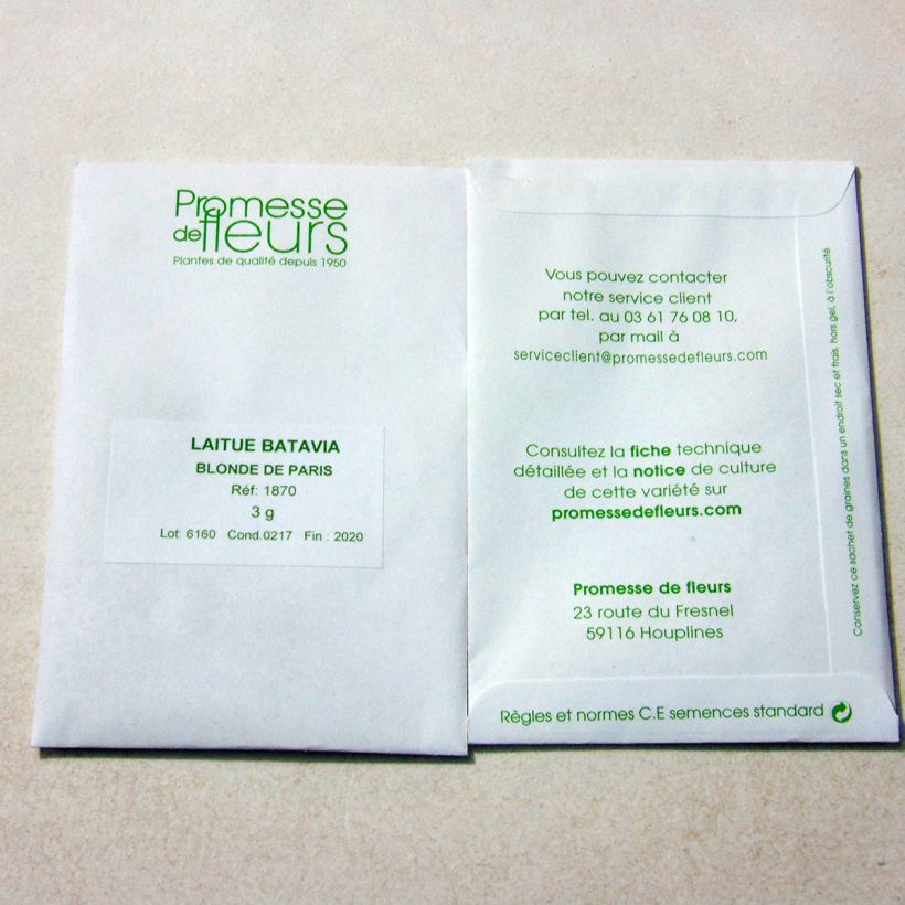 Example of Batavia Lettuce Blonde de Paris - Lactuca sativa per pack of 2500 seeds (3g) specimen as delivered