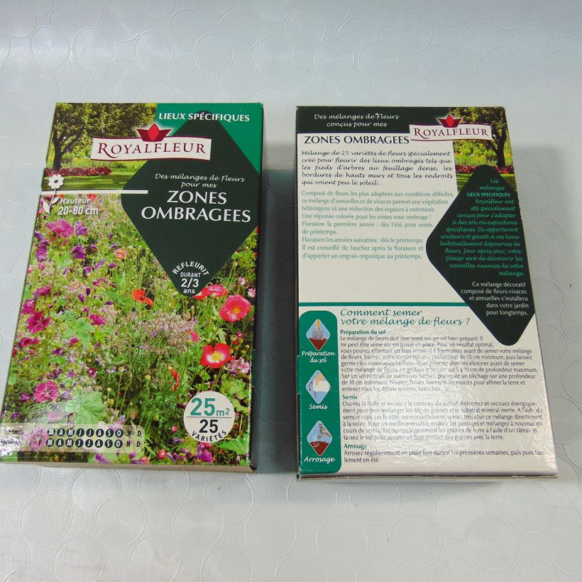 Example of Shade Mix - Box for 25m2 per 40 g seed pack specimen as delivered