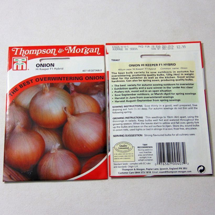 Example of Hi-Keeper' F1 Onion - Allium cepa per pack of 80 seeds specimen as delivered