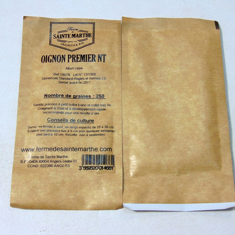 Example of Premier NT Onion - Ferme de Sainte Marthe seeds per pack of 250 seeds specimen as delivered